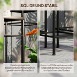Plant Stands, Set of 3, 71cm Tall, Metal, Blue+White