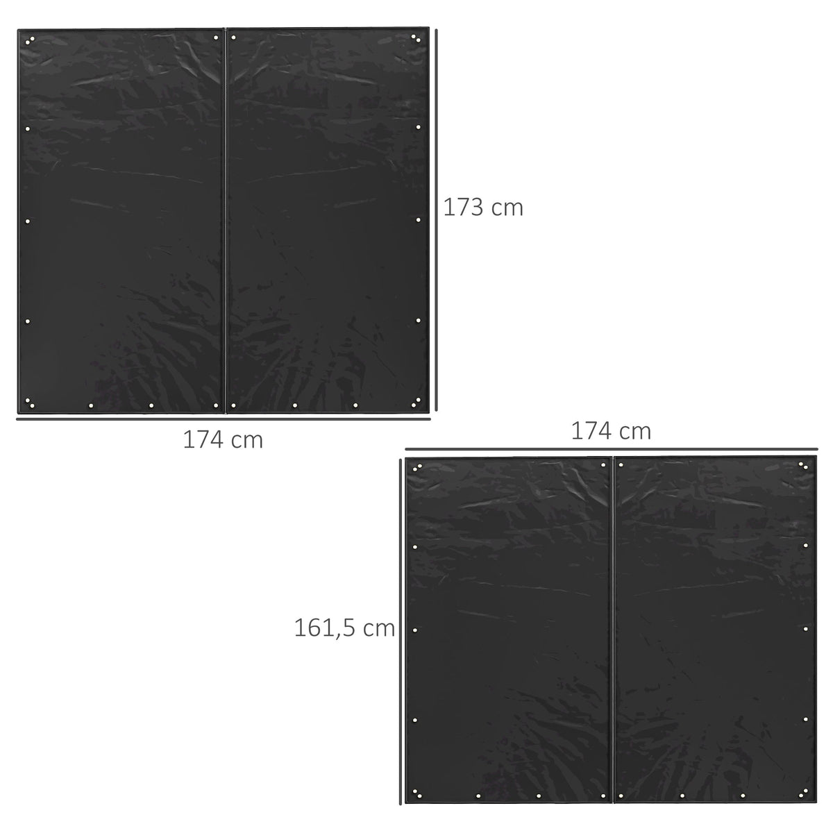 Firewood Rack Covers, Waterproof UV Protection, 600D Oxford Black