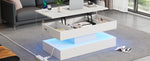 Modern Coffee Table LED Storage Hydraulic Lift 100x50x42cm
