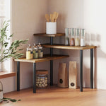 Kitchen Shelf, Rotating 3-Level Microwave Rack, Industrial Standing Metal
