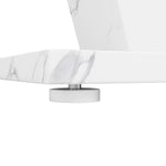 Extendable Dining Table with Butterfly Frame and Leaf, Marble Top and Metal