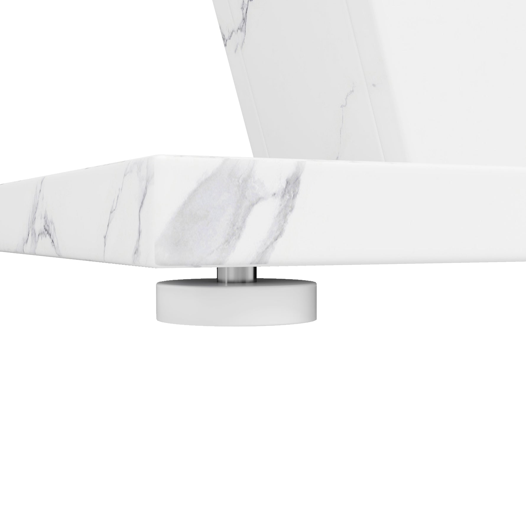 Extendable Dining Table with Butterfly Frame and Leaf, Marble Top and Metal
