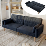 Sofa, Two-Seater Sofa Bed with Sleep Function, Velvet Fabric