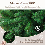 Artificial Christmas Tree, 210cm 1050 Tips Realistic, PVC with Metal Stand
