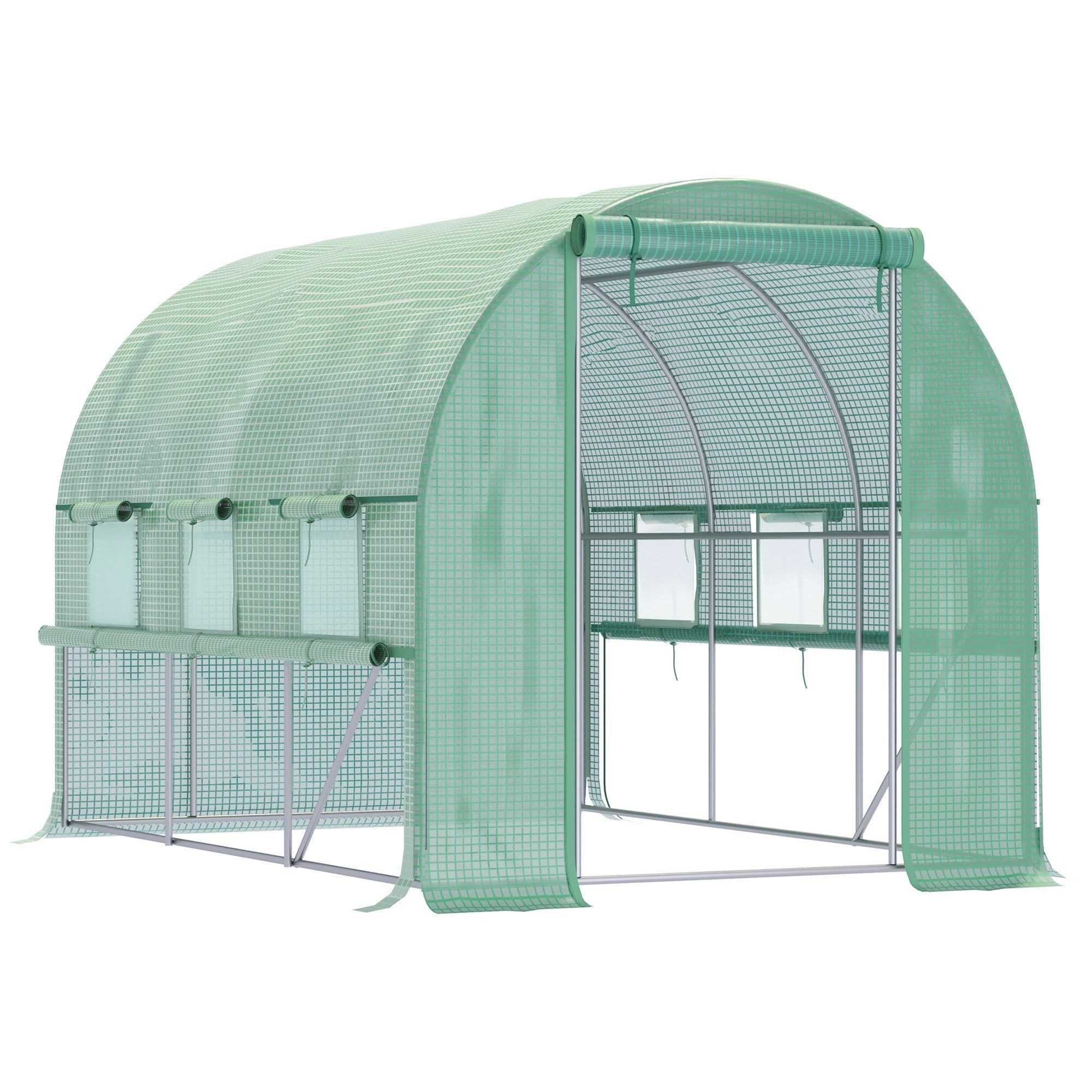 Walk-in Tunnel Greenhouse 2.95x2x2m 6 Windows UV Protection Garden
