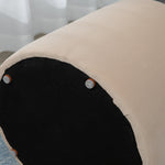 Ottoman Stool Round Storage Beige Velvet