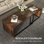Coffee Tables, Nesting Multifunctional Various Shapes, Black and Brown Metal
