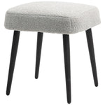 Square Footstool/Stool, Footrest Steel Legs, Cashmere Look Light Grey