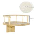 Cat Bed, Wall-Mounted with Cushion, Oak and Cream White