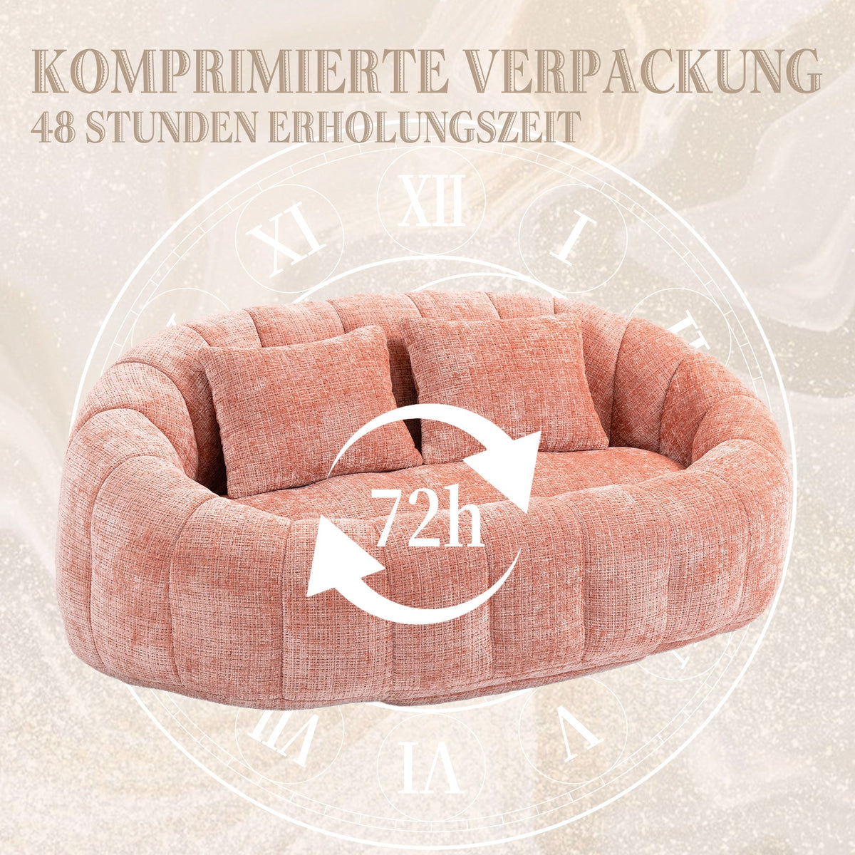 Bean Bag Sofa Lounger High Back Chair Indoor & Outdoor, Pink Chenille