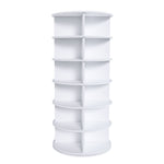 Shoe Rack Tower 6-Tier 360° Rotating for 24 Pairs - White