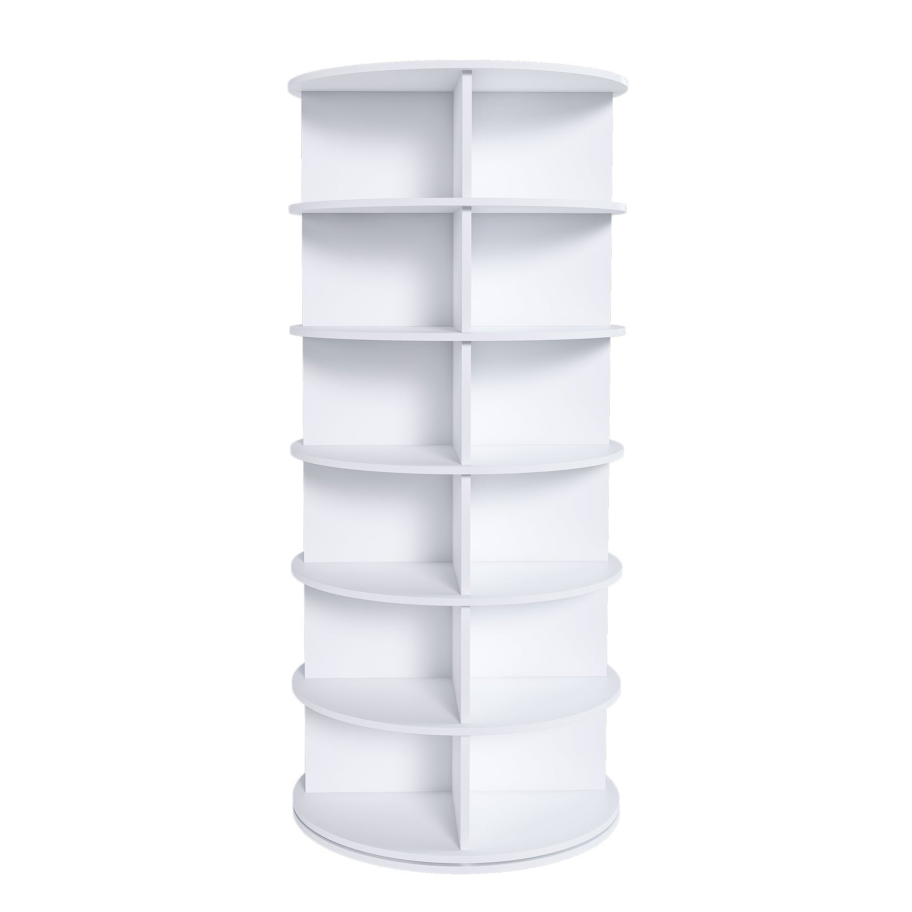 Shoe Rack Tower 6-Tier 360° Rotating for 24 Pairs - White