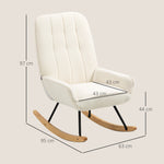 Rocking Chair, Swing Chair with Sherpa Fleece, 150 kg, Comfortable