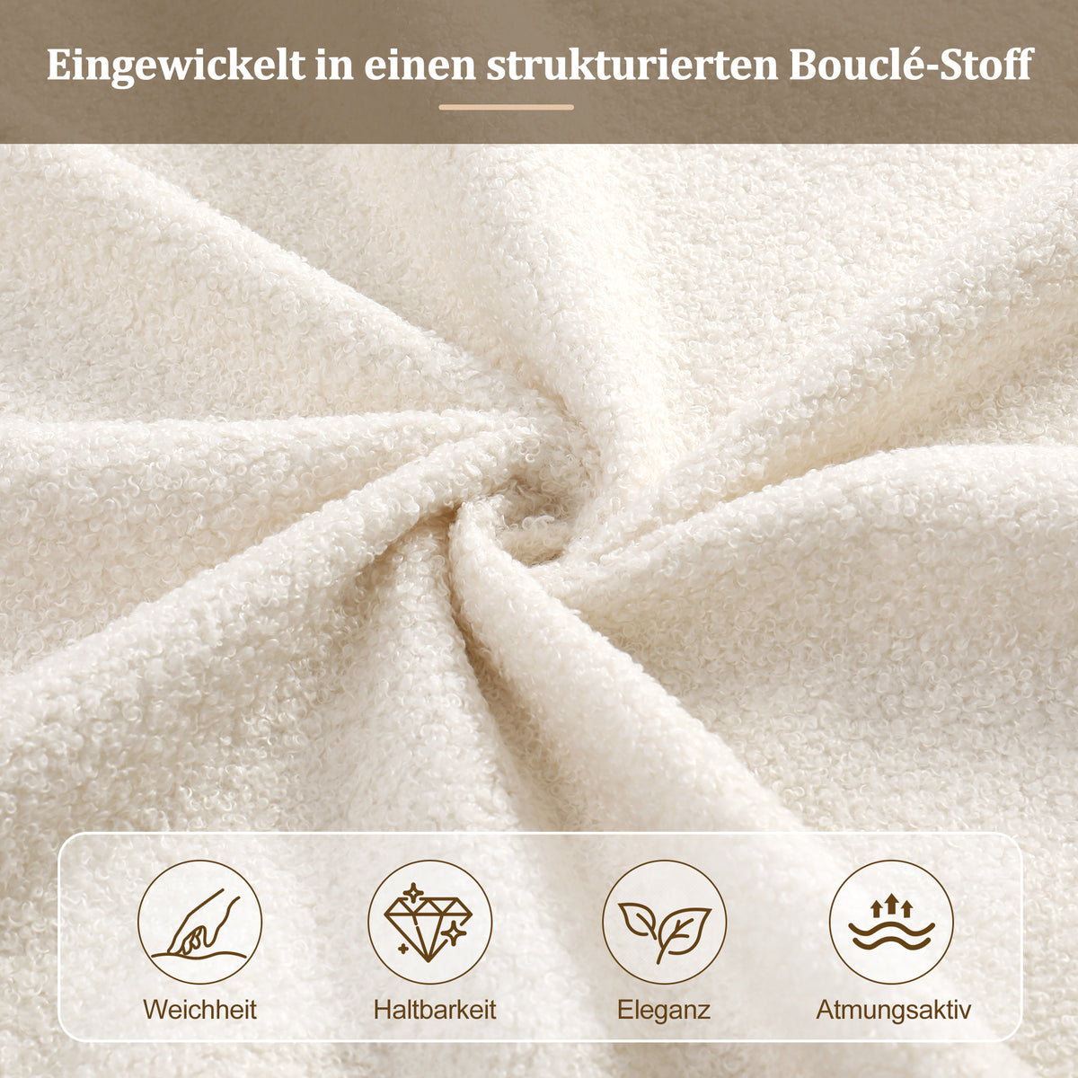 Upholstered Double Bed with Hydraulic Storage 140x200cm, Beige Bouclé