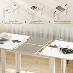 Extendable Dining Table, 120-160 x 70 cm, 4-6 People, High Gloss White MDF