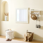 Square Wall Mirror 80x80cm Modern Design White Wood Look