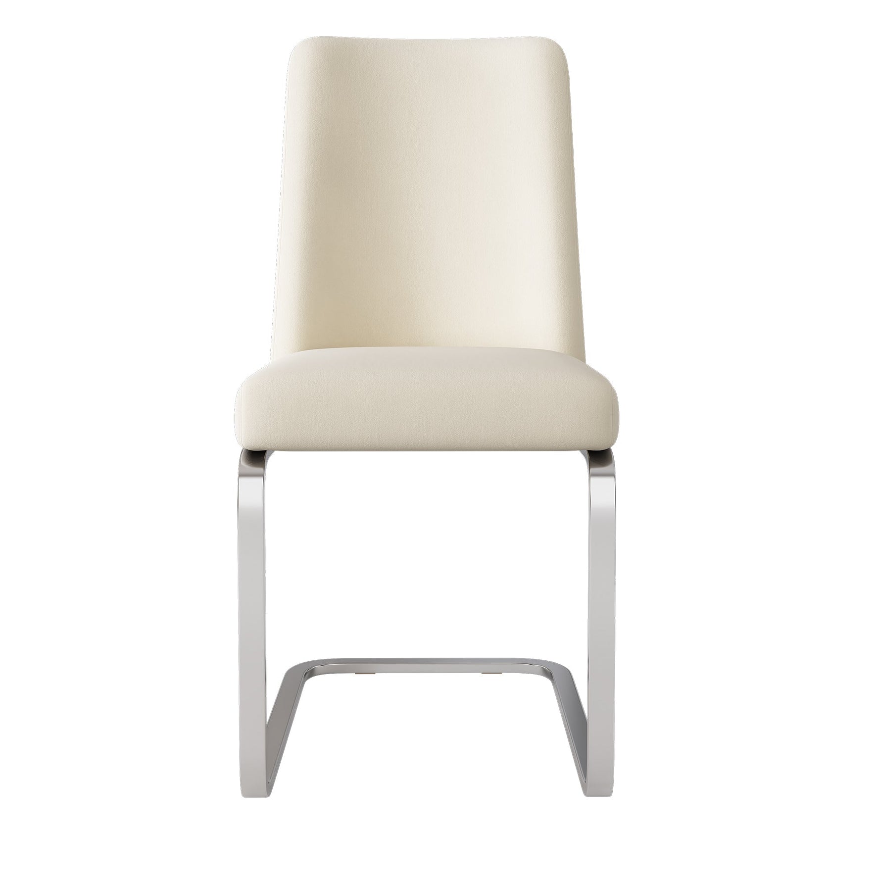 Velvet Dining Chair Set of 6, Diamond Back Design with Silver Metal Legs, Beige Velvet