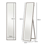 Full-Length Mirror, LED Light, 3 Light Colors, Gray