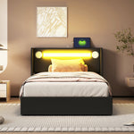 Children's Bed 90x200 with LED, Bluetooth & USB, PU Leather