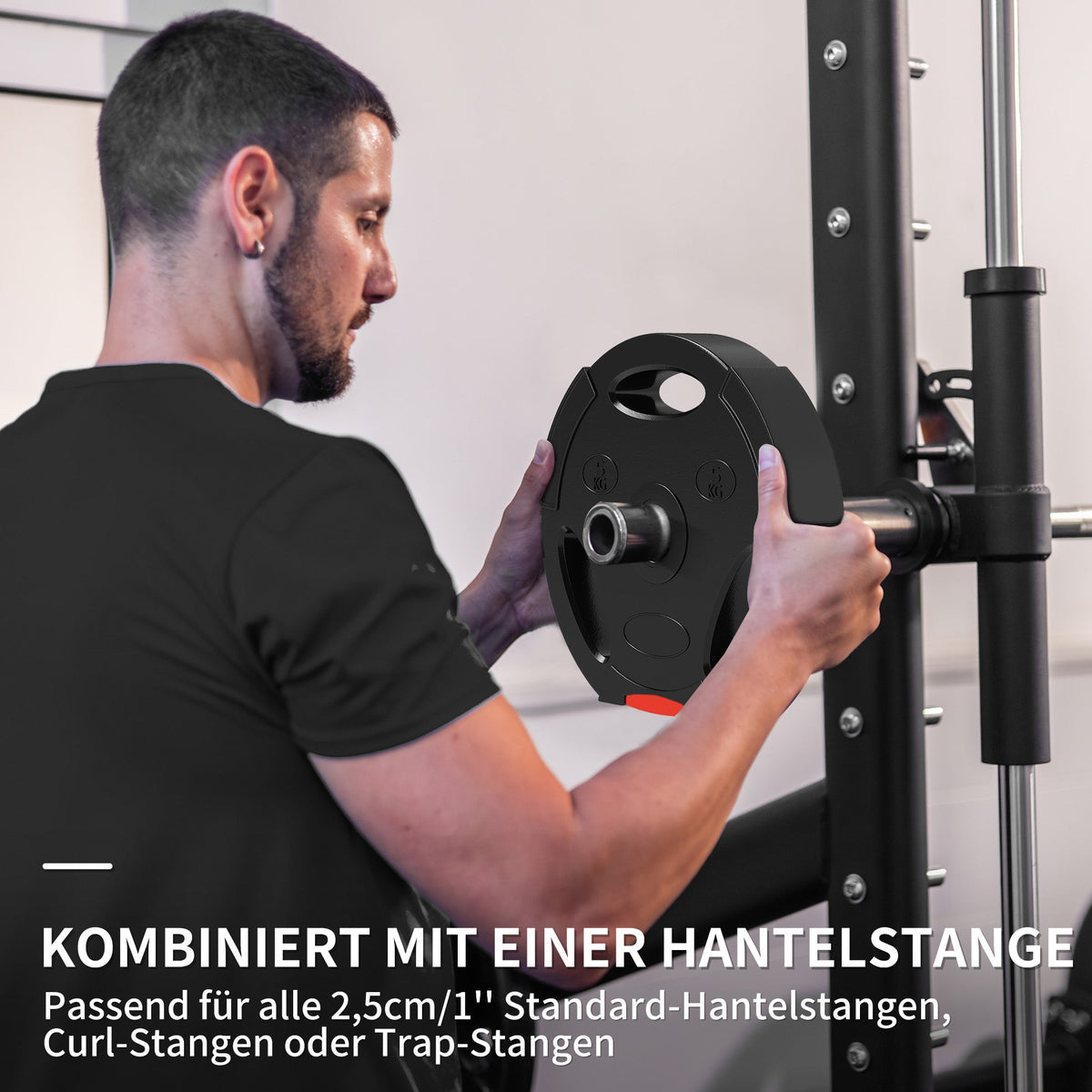 Dumbbell Weight Plate Set 4-Piece, 2x 5kg/10kg 30mm Bore, Black