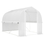 Greenhouse Polytunnel, 3x2x2m, 4 Windows & Door, White