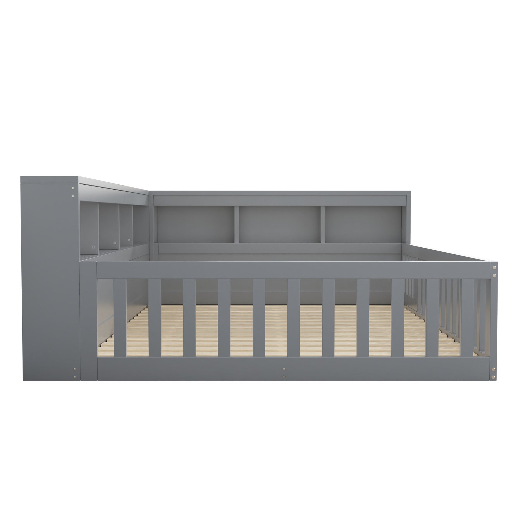 Daybed with Storage and USB Charging Port, 140x200cm, Grey Chipboard