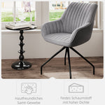 Swivel Lounge Chair, Armrests Metal Legs, Dark Grey Velvet