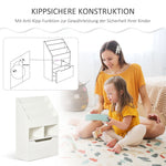 Children's Bookshelf with Drawer, 3 Shelves 2 Compartments, White
