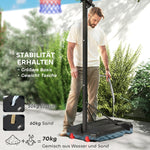 Outdoor Basketball Hoop, 200-260 cm Height-Adjustable with Wheels, Red