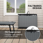 Folding Sun Lounger, Padded 5-Position Adjustable Weatherproof, Dark Grey