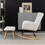 Ergonomic Rocking Chair with Footstool, 92cm High, 65cm Seat, White