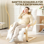 Lounge Chair with Adjustable Footrest, Rocking, Sherpa Fleece, White