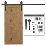 Sliding door fitting set 200 cm complete with rails, rollers, anti-jump devices, door stop, floor guide, carbon steel brown