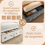 Upholstered Storage Bed 180x200 cm with LED in Velvet