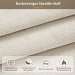 Upholstered Double Bed 180x200cm, Hydraulic Storage, Beige Chenille