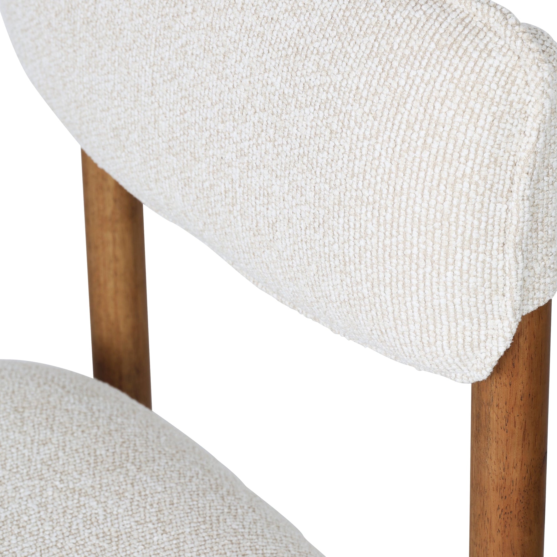 Wooden Chair Frank Upholstered Seat Small Packing Size, Walnut/Beige