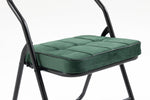 Padded Folding Chairs, 2 Pack with Cushion and Upholstered Seat, Green