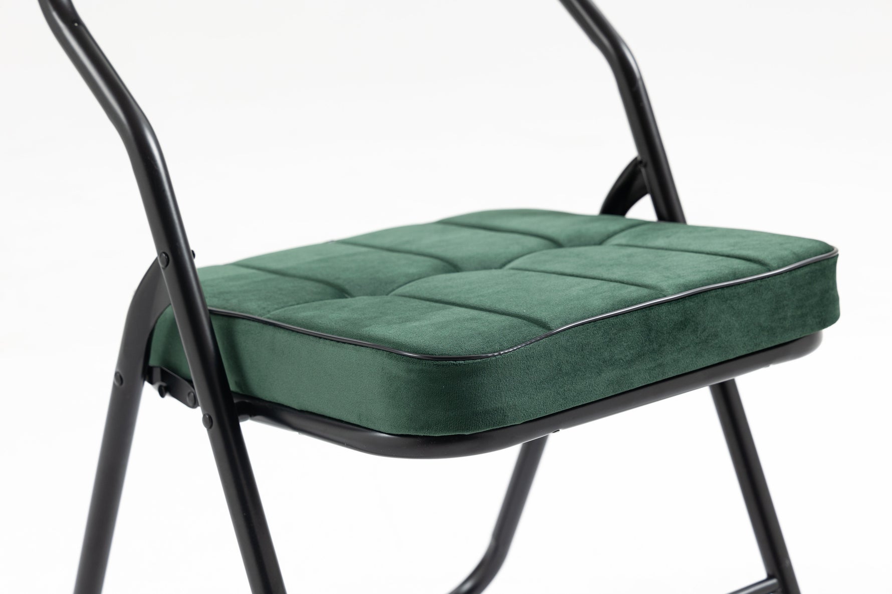 Padded Folding Chairs, 2 Pack with Cushion and Upholstered Seat, Green