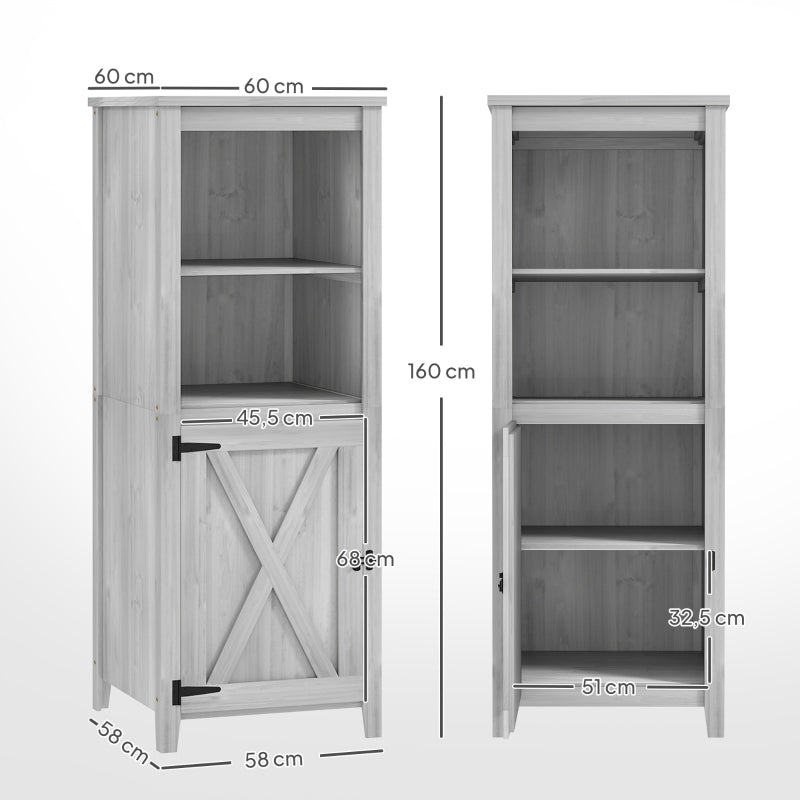 Wooden Garden Shed, Weatherproof, Lockable with Shelves, Light Gray