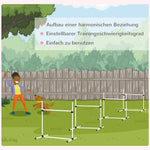 Agility Hurdle Set, 4 Hurdles Slalom Poles, Plastic White