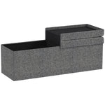 Folding Storage Bench, Separate Containers, Linen-Look, Dark Gray