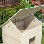 Duck House, Hinged Tilting Roof, Raised Floor, Fir Wood