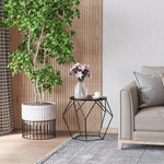 Round Coffee Table with Storage, Nesting, Metal