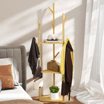 Coat Rack, 8 Hooks, 3 Tiers, Bamboo, Natural
