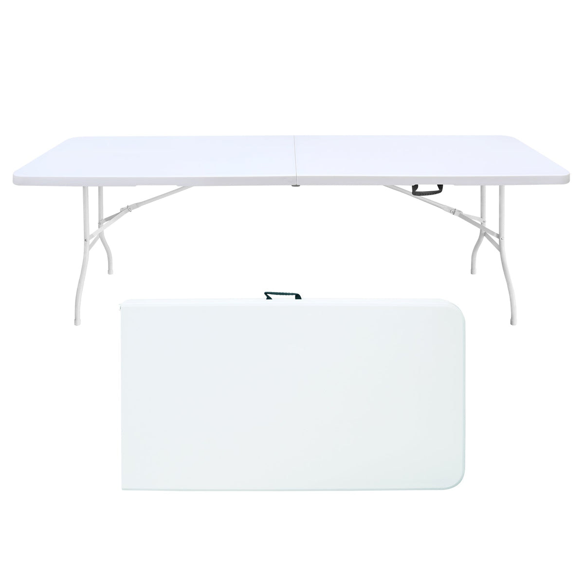 Folding Table 244cm, Portable Heavy Duty, White