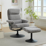 023 Recliner Chair, 5-Point Massage, Heated, 360° Swivel, Chenille Fabric Grey