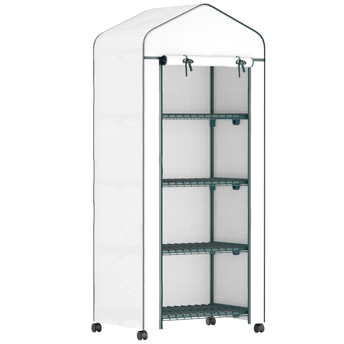 Greenhouse, Roll Shelves Winter-Proof Steel Film, White