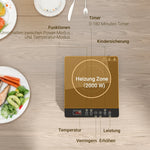 Induction Hob, Portable 1 Plate 2000W with Timer, Black
