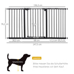 Pet Safety Gate, No Drilling Stair Gate, Metal Plastic, Black