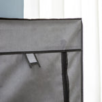 Foldable Wardrobe with Zipper Storage, Non-Woven Fabric, Dark Grey